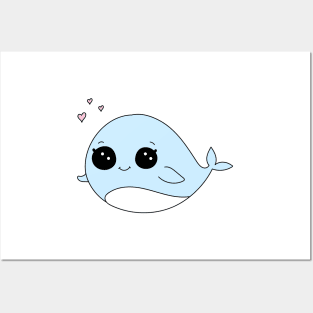 Cute Whale Kawaii Posters and Art